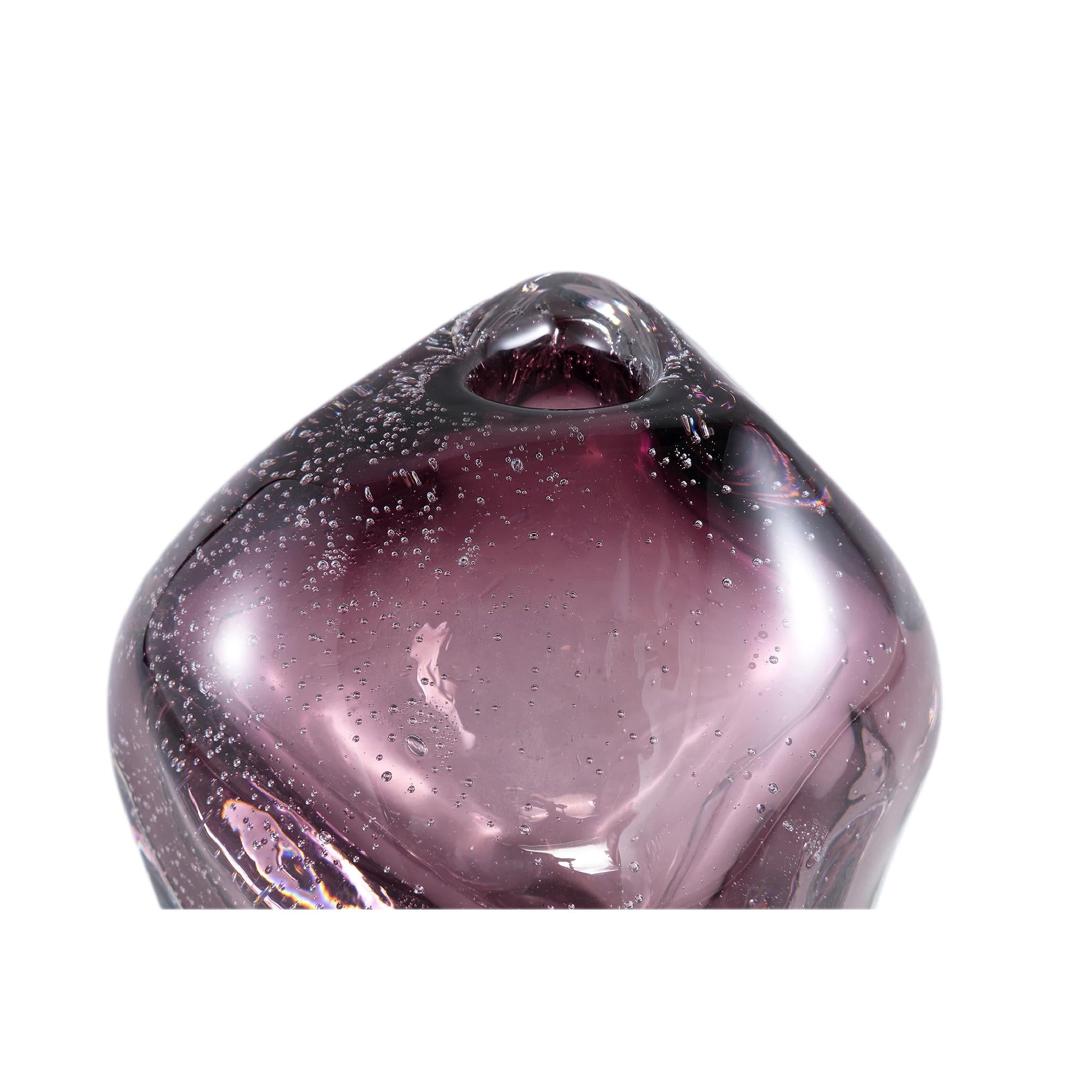 PTMD Bryce Vaas - 18 x 17 x 18 cm - Glas - Paars