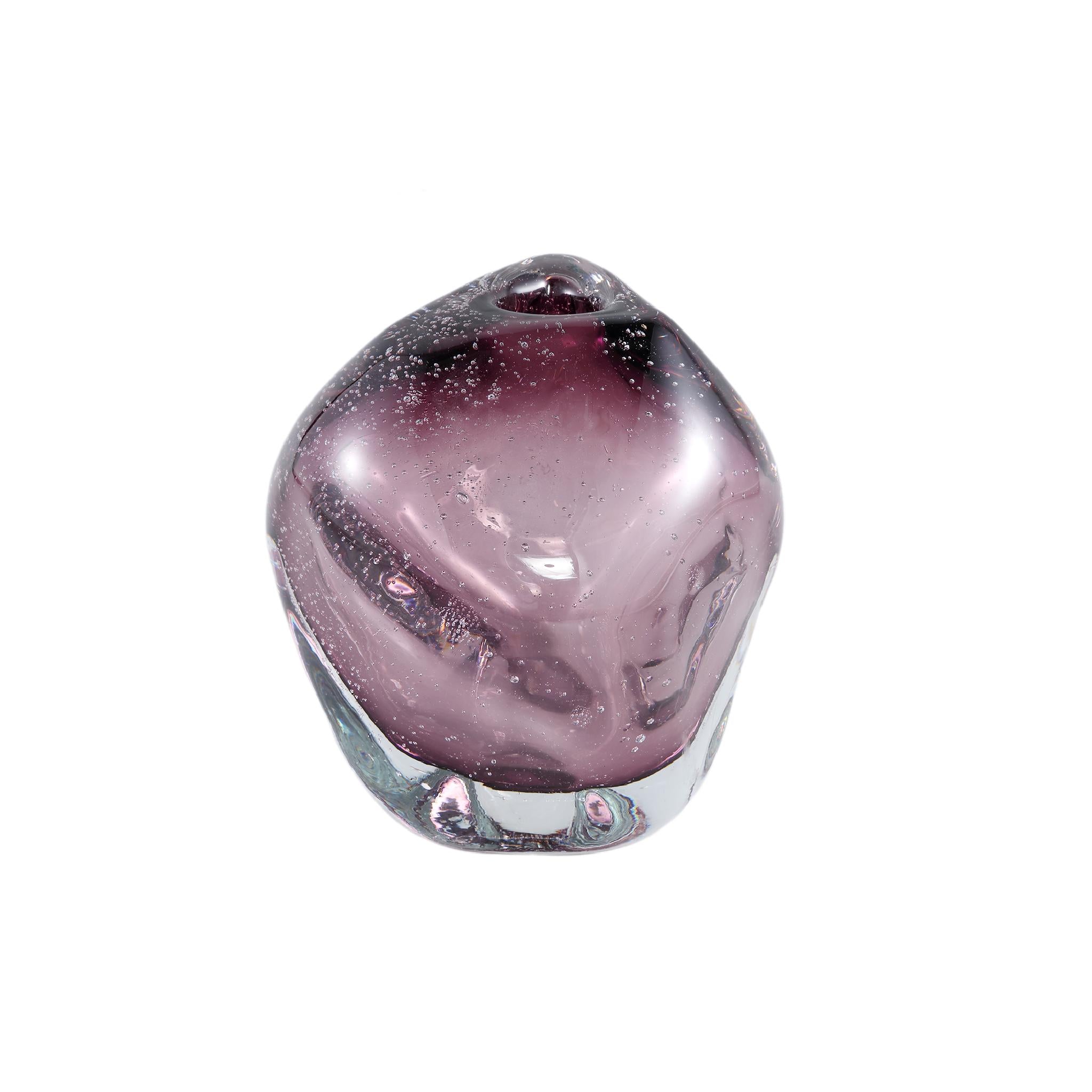 PTMD Bryce Vaas - 18 x 17 x 18 cm - Glas - Paars