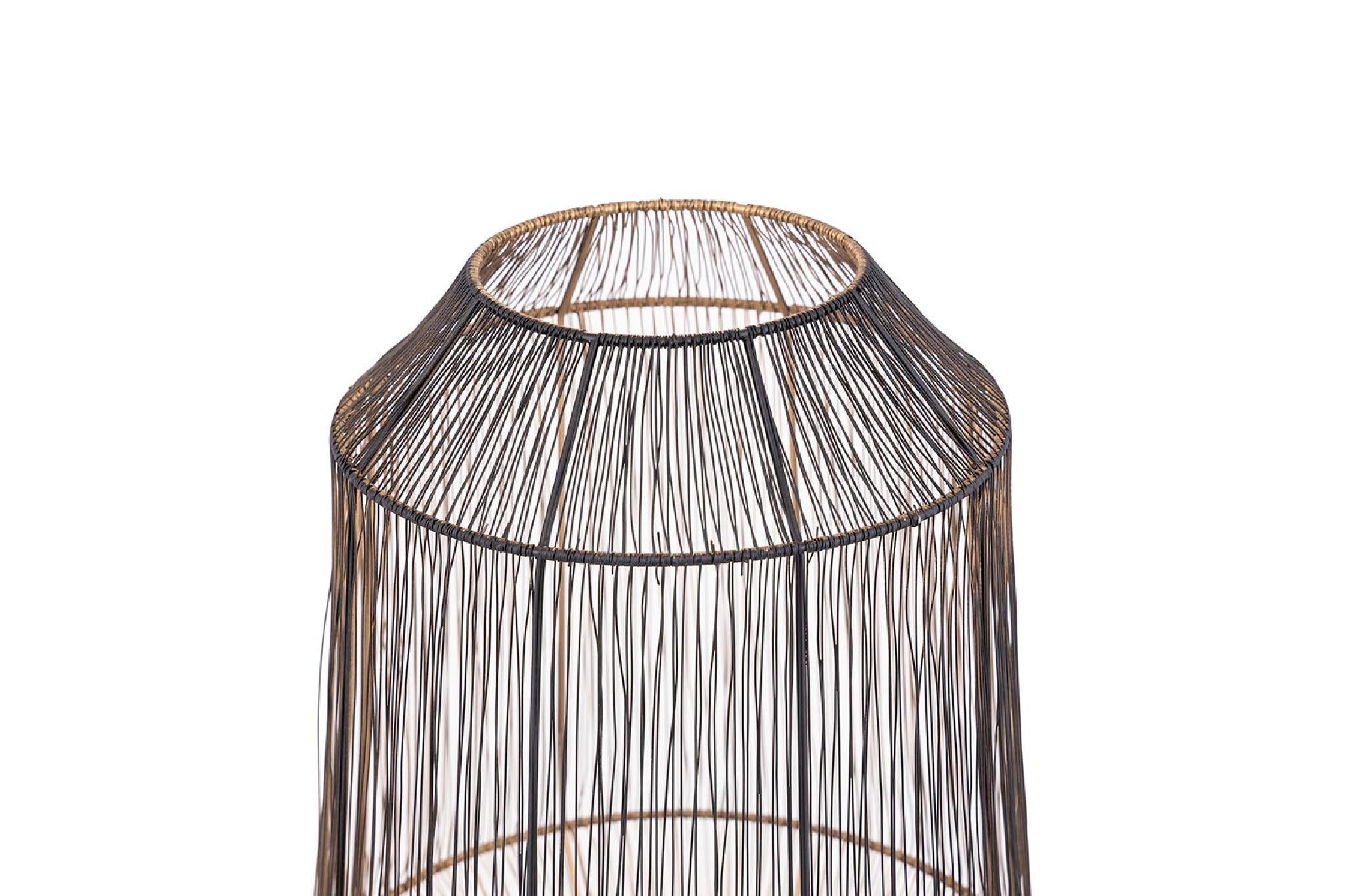 PTMD Justy Windlicht - 24 x 24 x 27 cm - Ijzer - Zwart