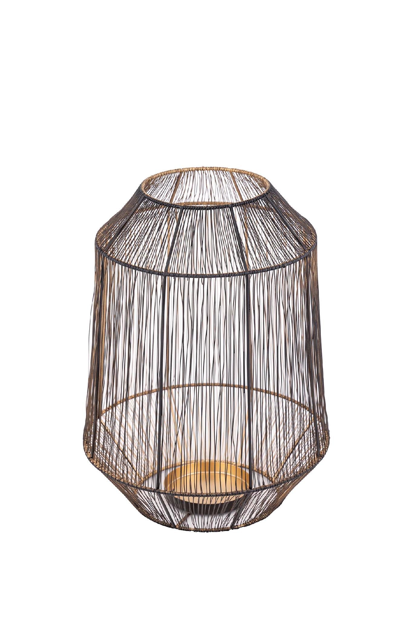 PTMD Justy Windlicht - 24 x 24 x 27 cm - Ijzer - Zwart