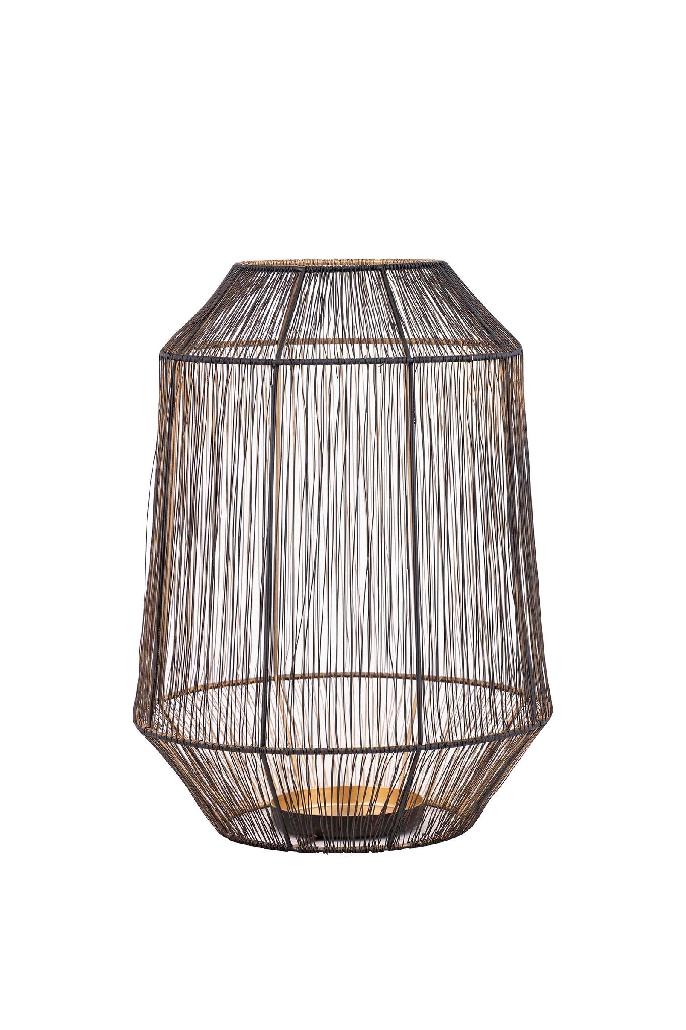 PTMD Justy Windlicht - 24 x 24 x 27 cm - Ijzer - Zwart