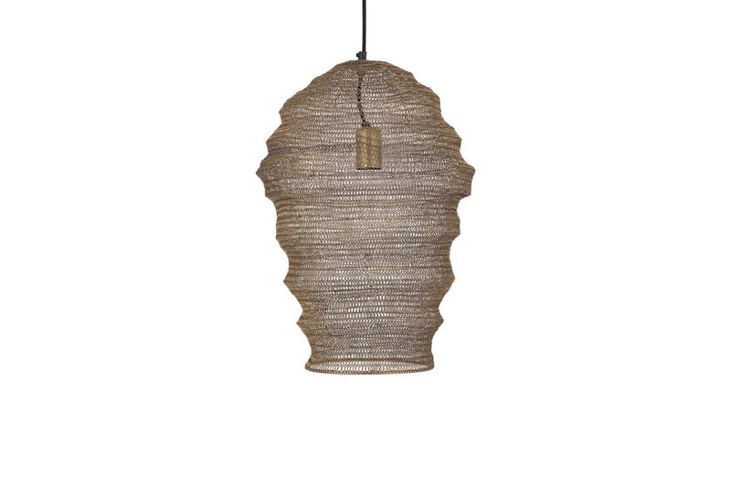 PTMD Hanglamp Miko - 33x33x50 cm - Ijzer - Messing