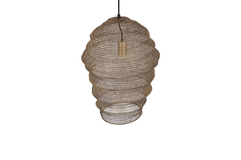 PTMD Hanglamp Miko - 33x33x50 cm - Ijzer - Messing