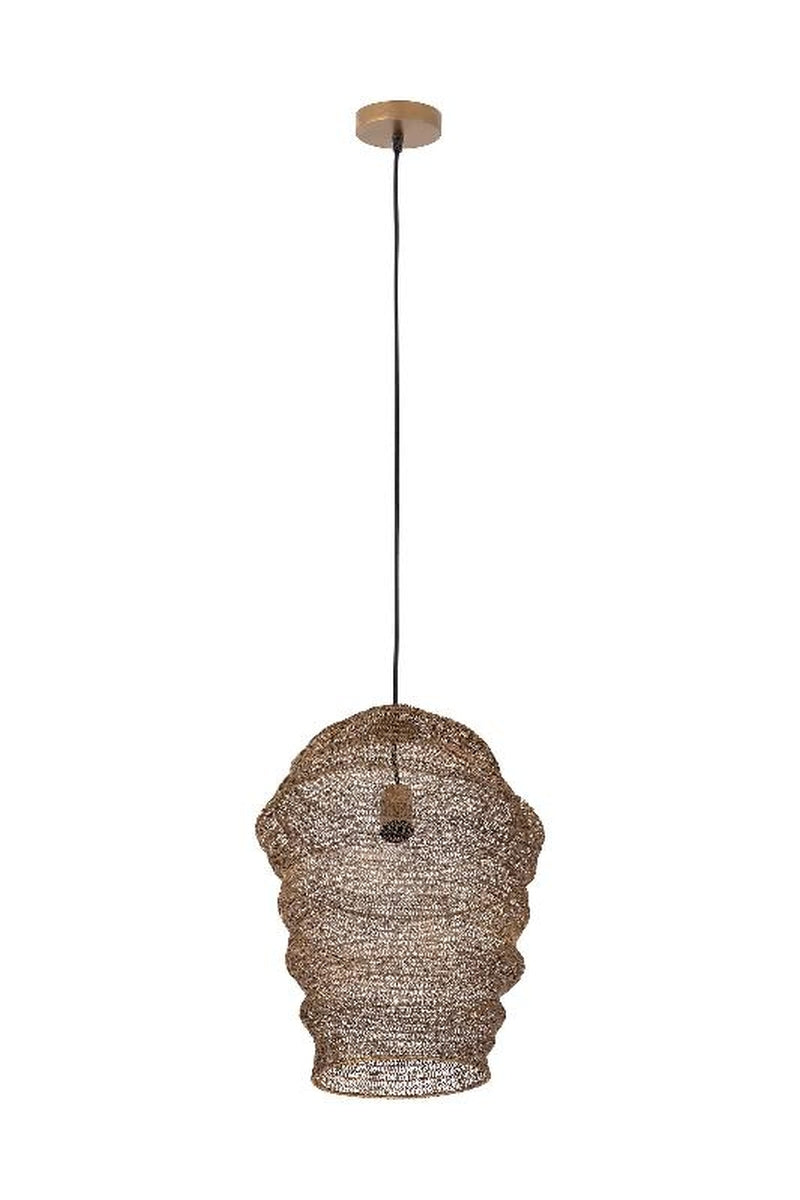 PTMD Hanglamp Miko - 33x33x50 cm - Ijzer - Messing