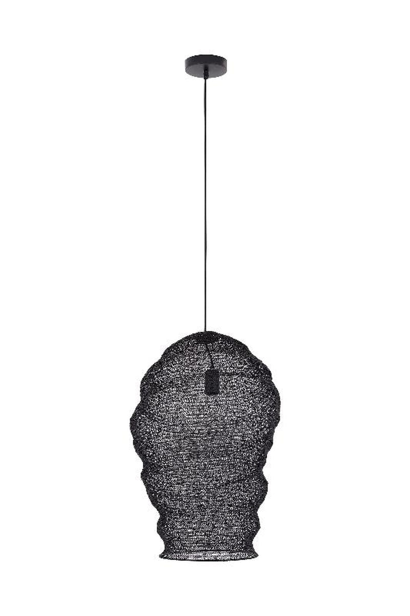 PTMD Hanglamp Miko - 42x42x60 cm - Ijzer - Zwart