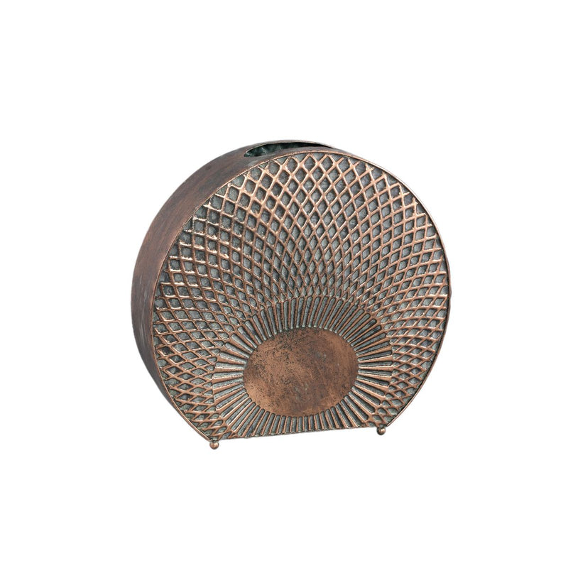 PTMD Bloempot Yoeri - 41x12x38 cm - Ijzer - Koper