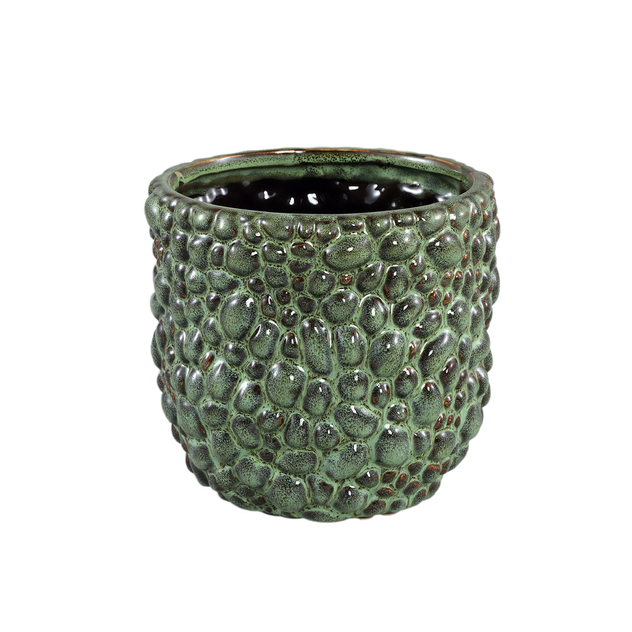 PTMD Danillo Bloempot - 16 x 16 x 15 cm - Keramiek - Groen
