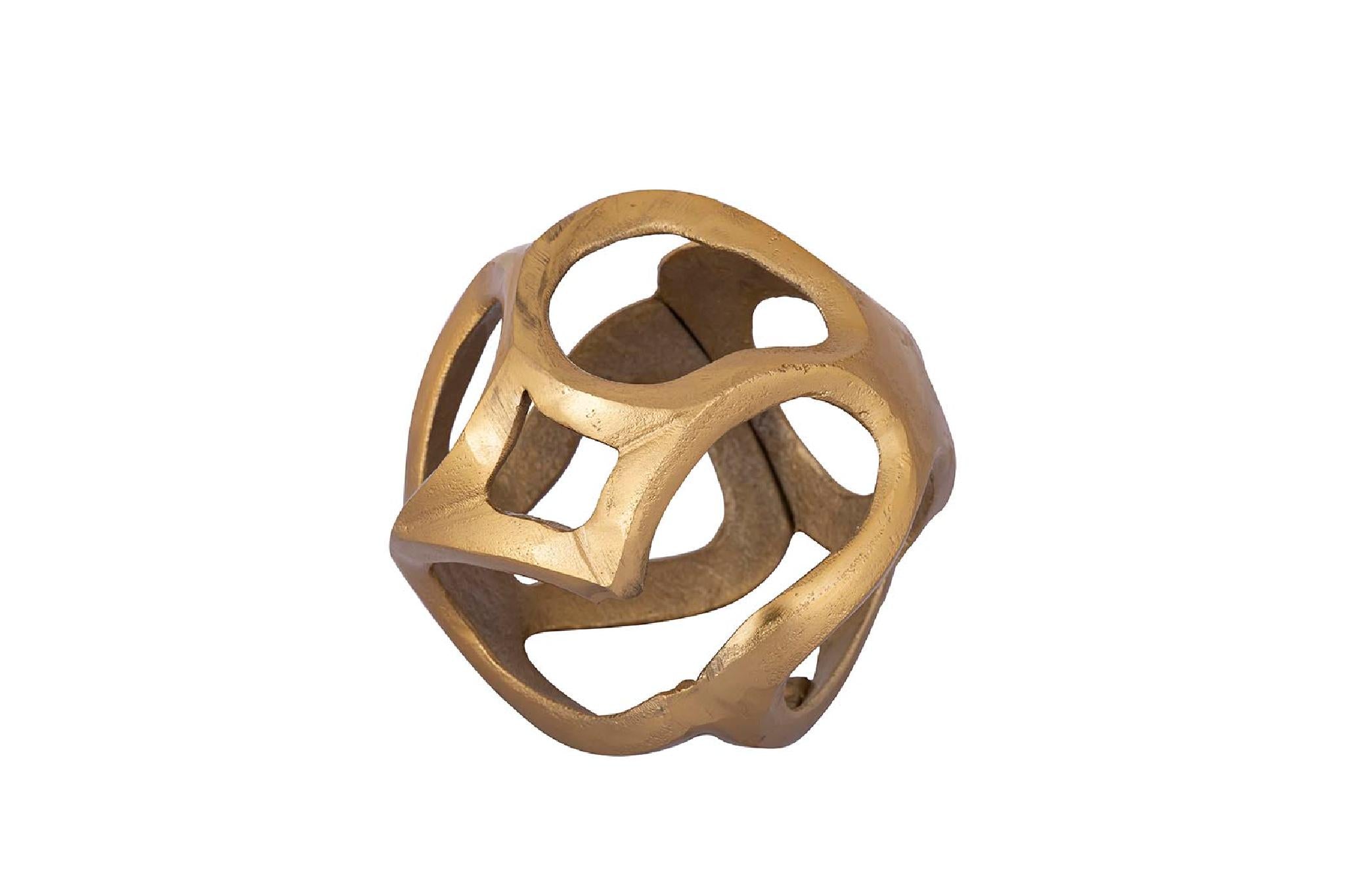 PTMD Axelle Decoratief Object - 15 x 15 x 15 cm - Aluminium - Goud