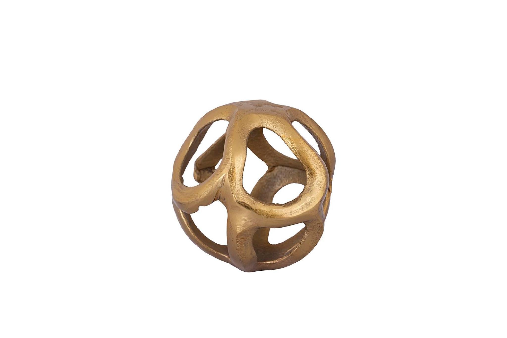 PTMD Axelle Decoratief Object - 10 x 10 x 10 cm - Aluminium - Goud