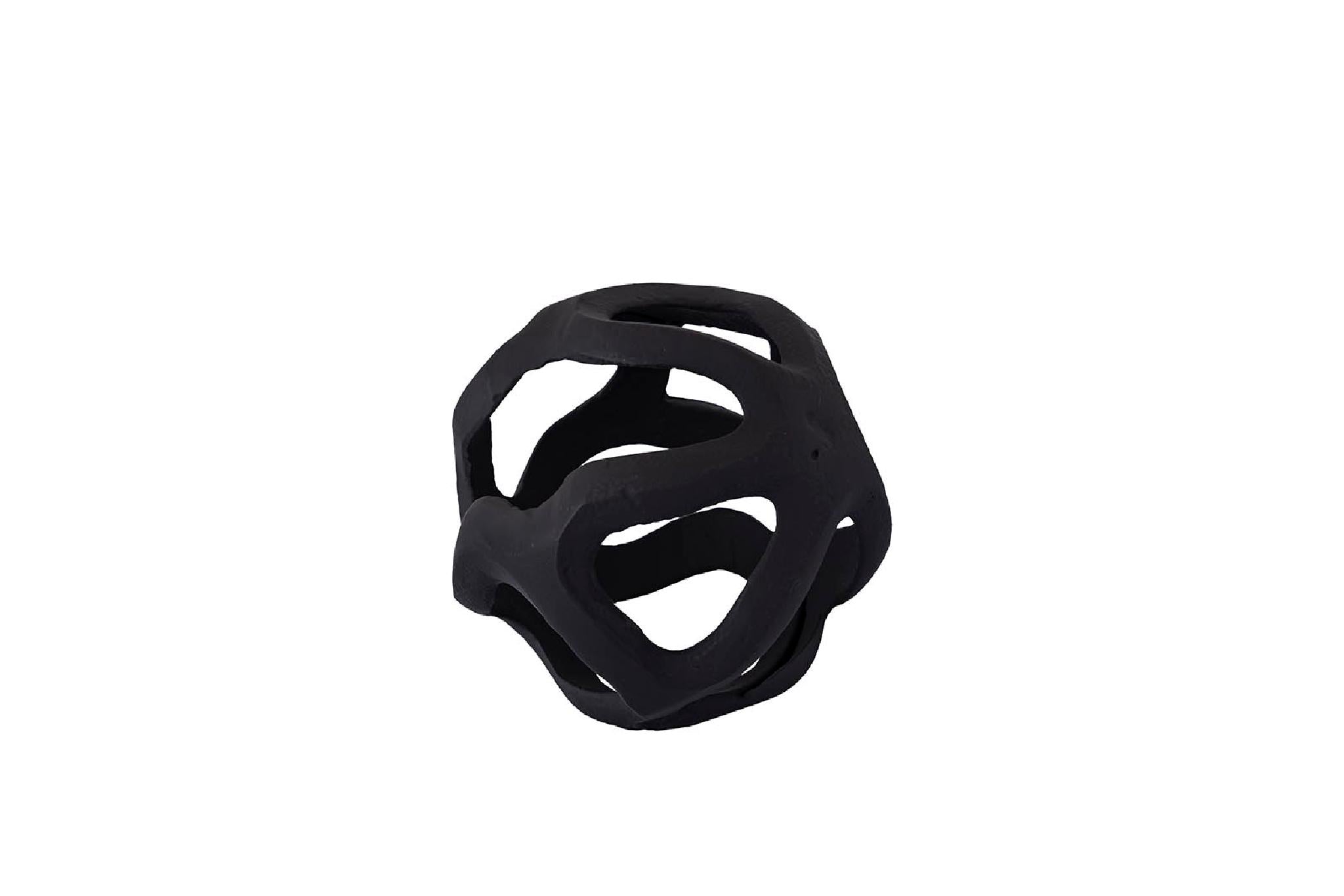 PTMD Axelle Decoratief Object - 10 x 10 x 10 cm - Aluminium - Zwart