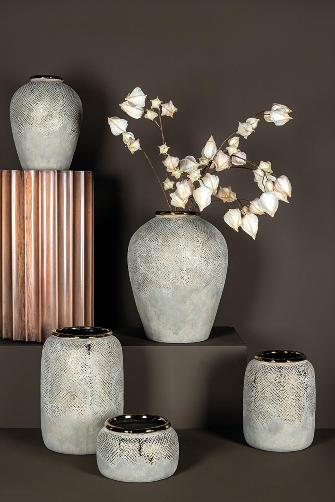 PTMD Astleigh Bloempot - 20 x 20 x 25 cm - Keramiek - Goud