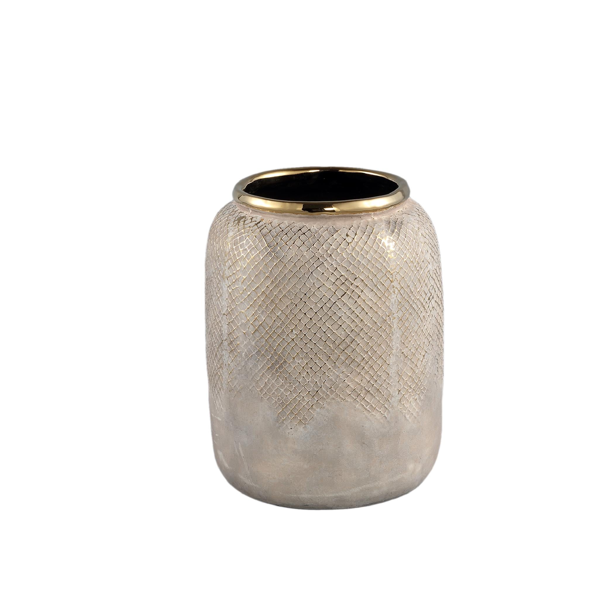 PTMD Astleigh Bloempot - 20 x 20 x 25 cm - Keramiek - Goud