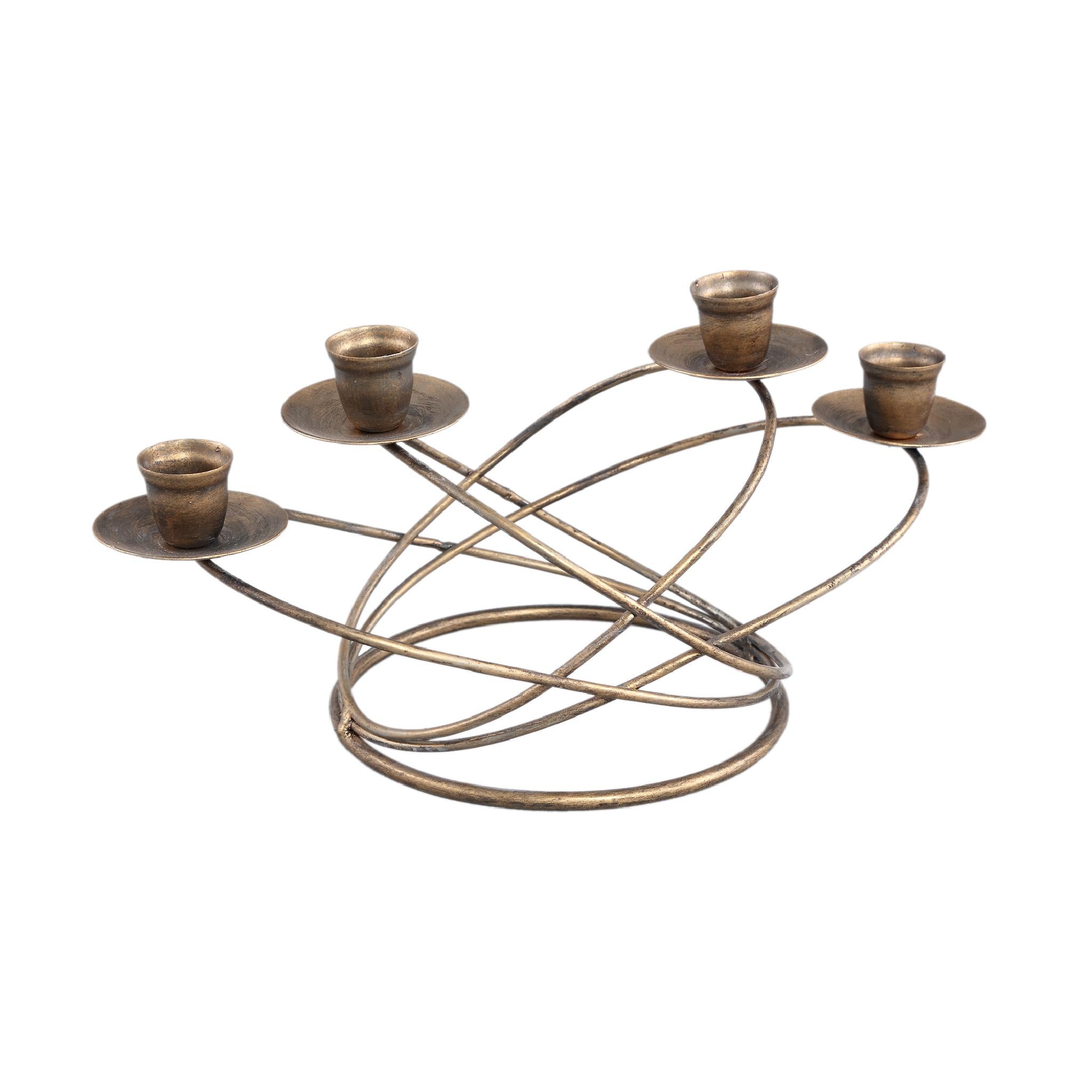 PTMD Niba Kandelaar - 31 x 16 x 14 cm - Metaal - Goud