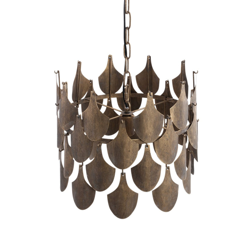 PTMD Hanglamp Linnes - 42x42x36 cm - Metaal - Goud