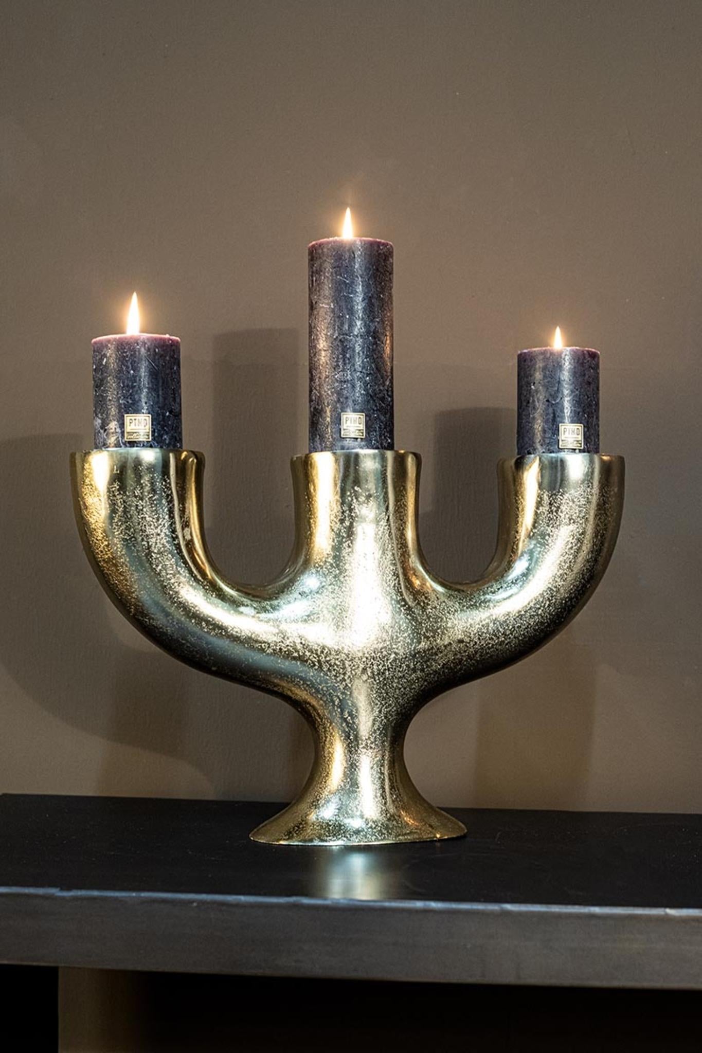 PTMD Jimbo Kandelaar - 46 x 11 x 30 cm - Aluminium - Goud
