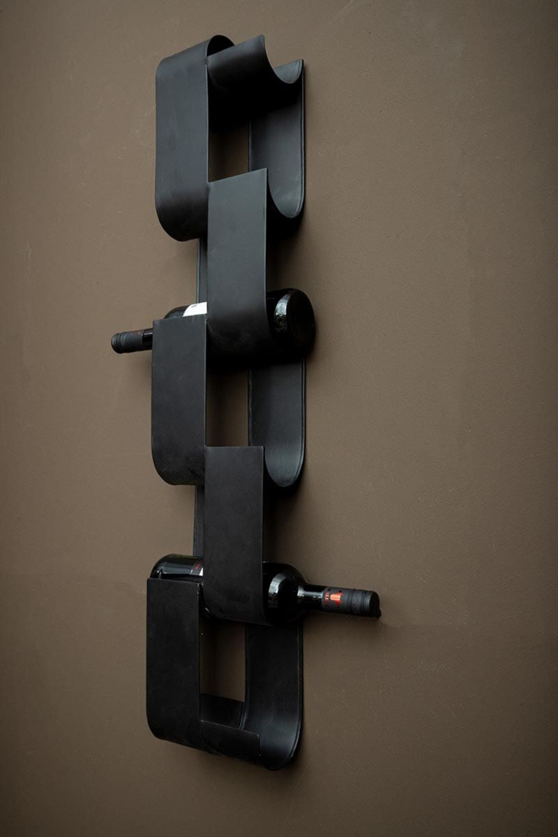 PTMD Wine Wijnrek - 18 x 9 x 92 cm - Ijzer - Zwart