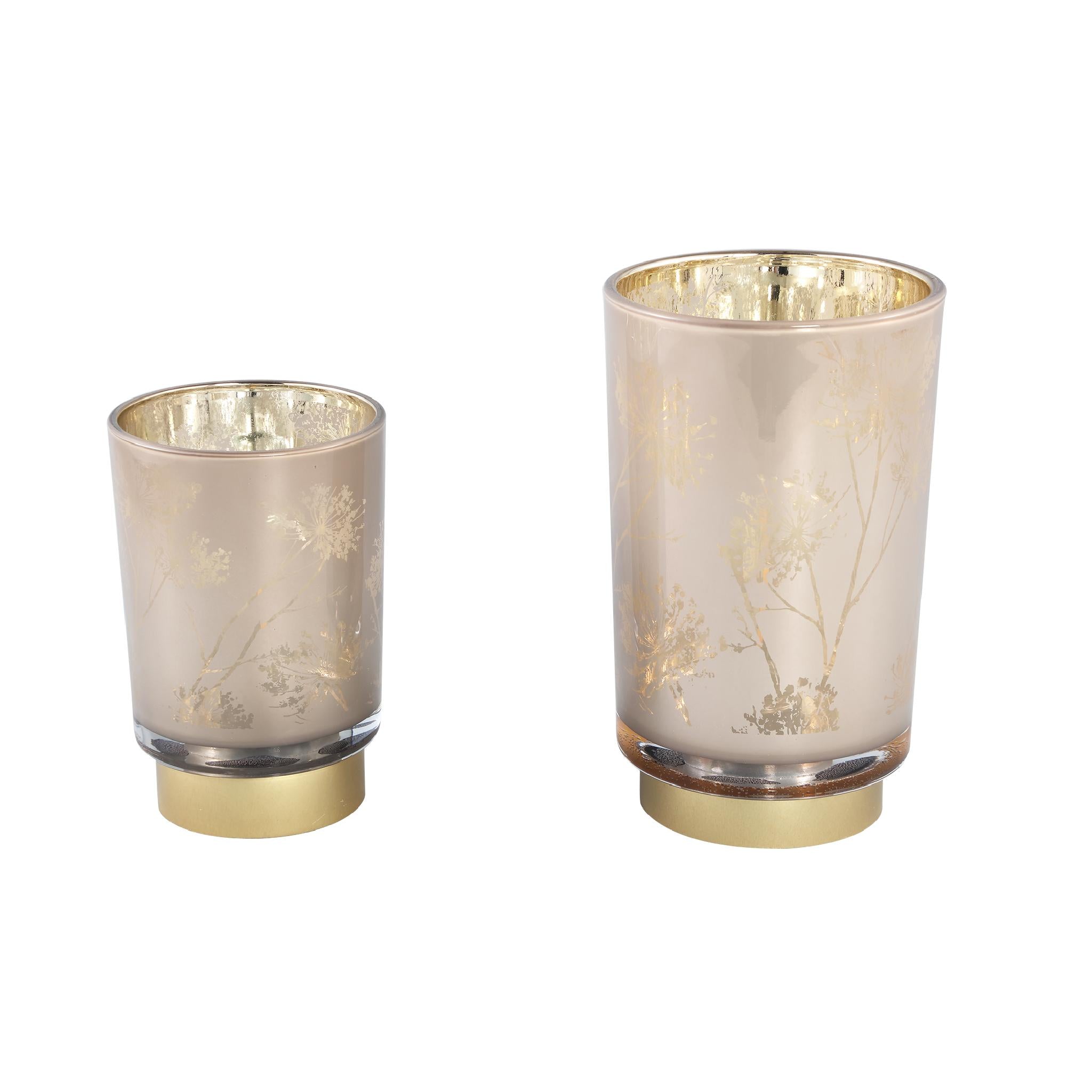 PTMD Loena Windlicht - 12 x 12 x 20 cm - Glas - Goud