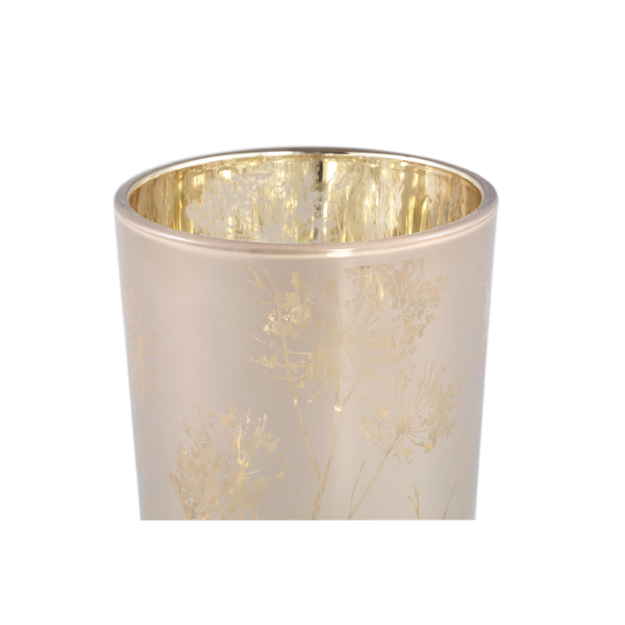 PTMD Loena Windlicht - 12 x 12 x 20 cm - Glas - Goud
