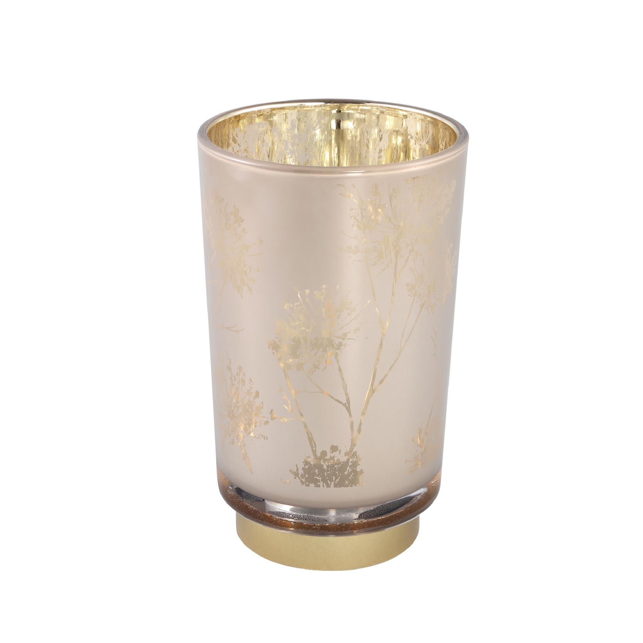 PTMD Loena Windlicht - 12 x 12 x 20 cm - Glas - Goud
