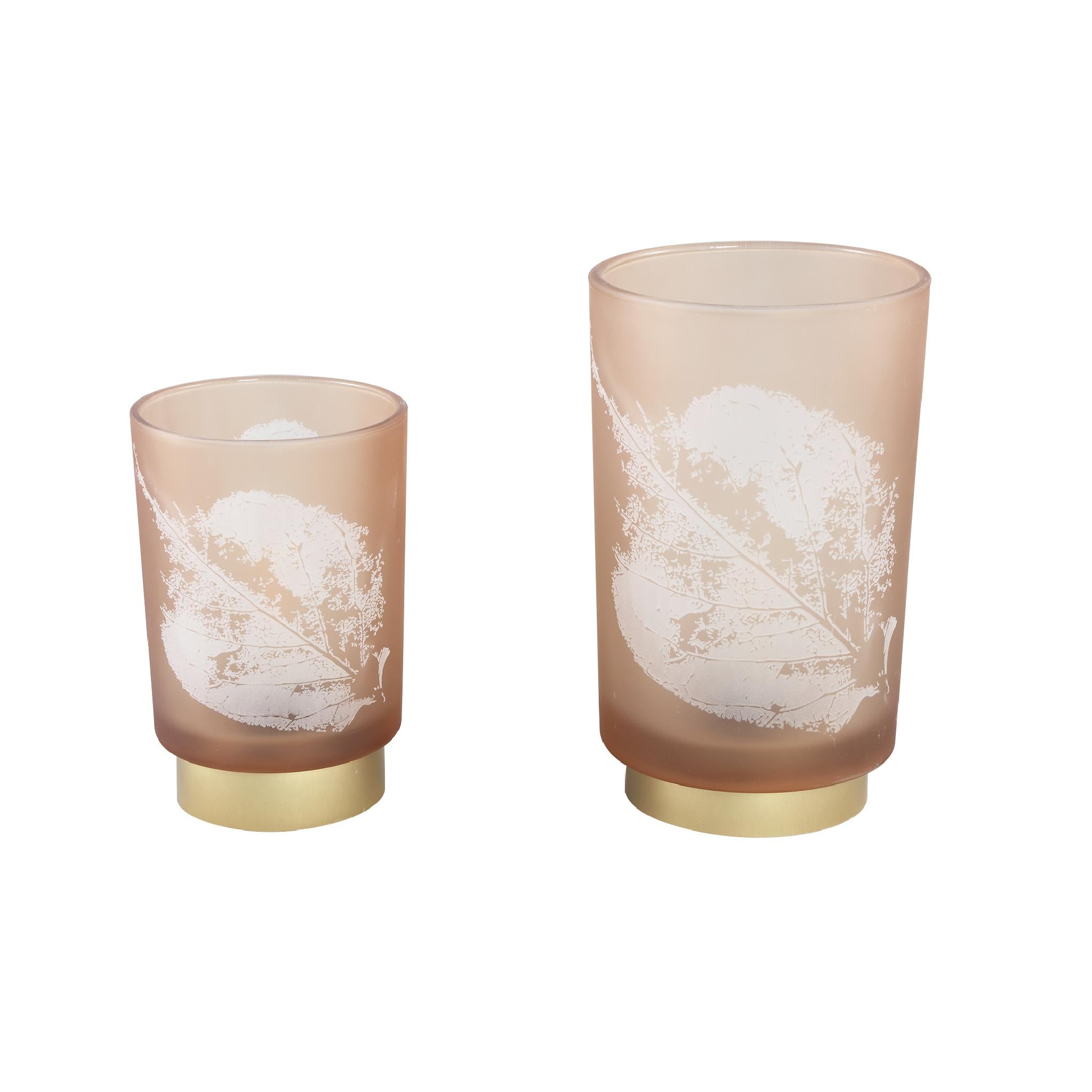 PTMD Pinny Windlicht - 12 x 12 x 20 cm - Glas - Bruin