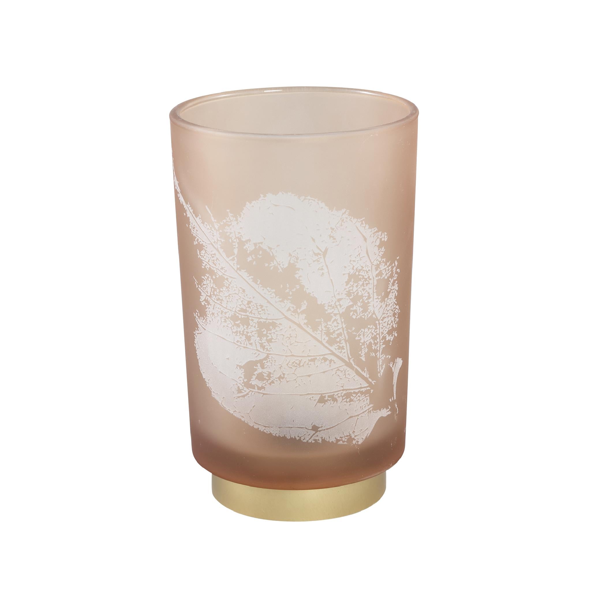 PTMD Pinny Windlicht - 12 x 12 x 20 cm - Glas - Bruin