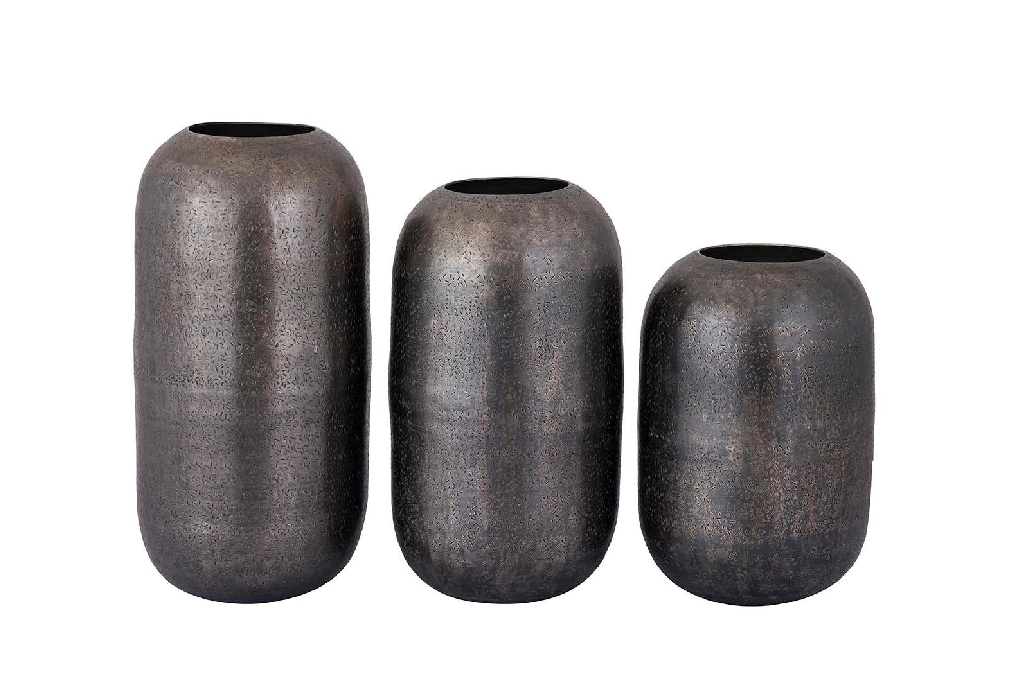 PTMD Yourne Bloempot - 16 x 16 x 24 cm - Aluminium - Zilver