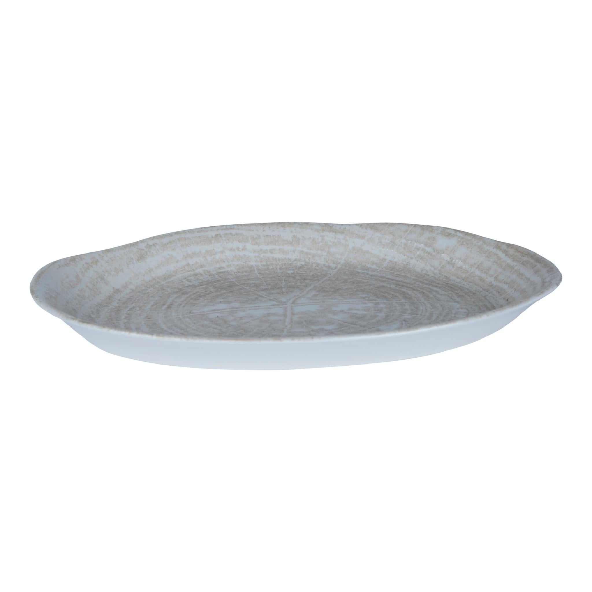 PTMD Mavry Schaal - 32 x 18 x 3 cm - Porselein - Creme