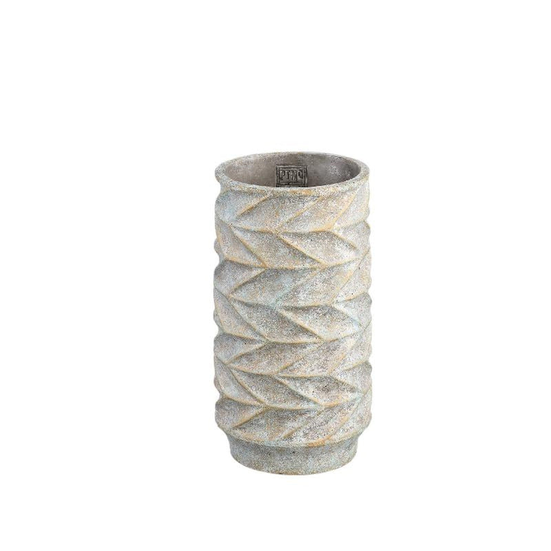 PTMD Bloempot Roah - 16x16x30 cm - Cement - Blauw