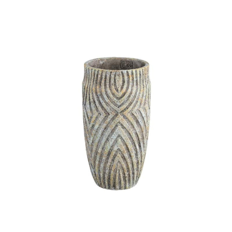 PTMD Bloempot Jevan - 16x16x30 cm - Cement - Groen