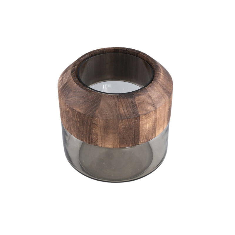 PTMD Vaas Yacin - 20x20x20 cm - Hout - Bruin