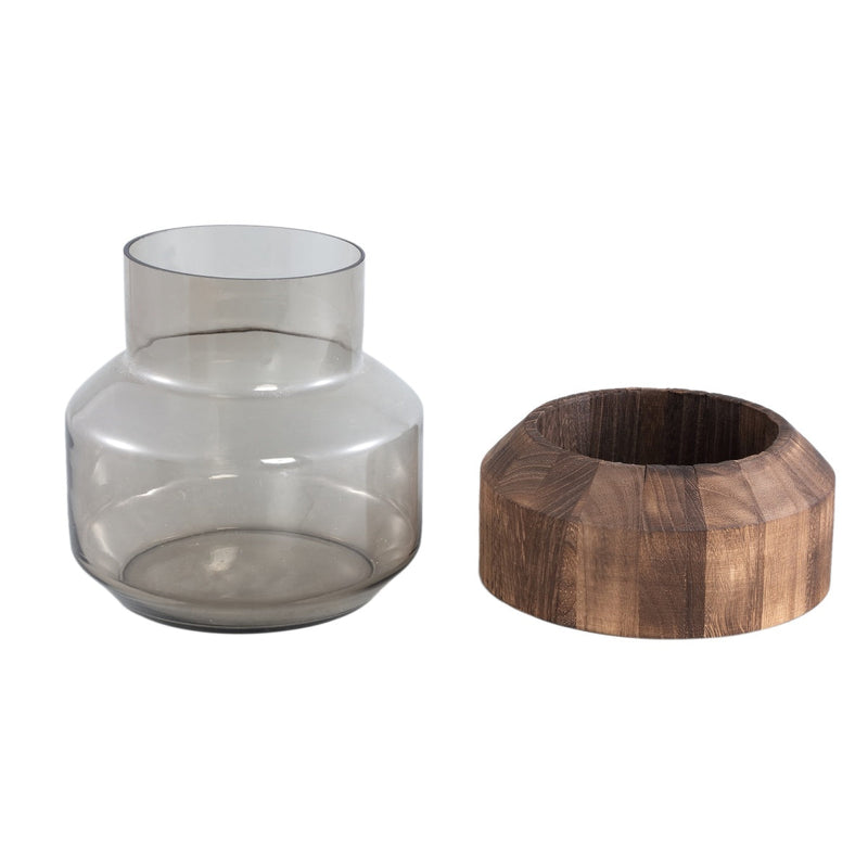 PTMD Vaas Yacin - 20x20x20 cm - Hout - Bruin