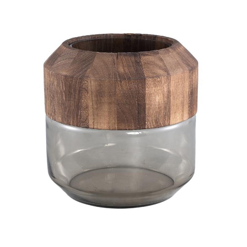 PTMD Vaas Yacin - 20x20x20 cm - Hout - Bruin