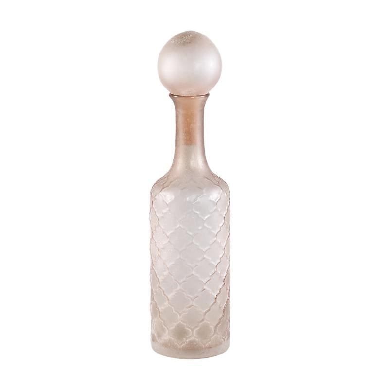 PTMD Fles Cianna - 12x12x50 cm - Glas - Bruinroze