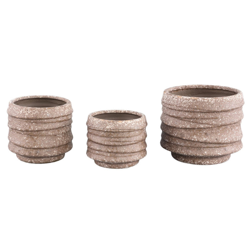 PTMD Bloempot Hindouy - 19x19x16 cm - Keramiek - Bruin