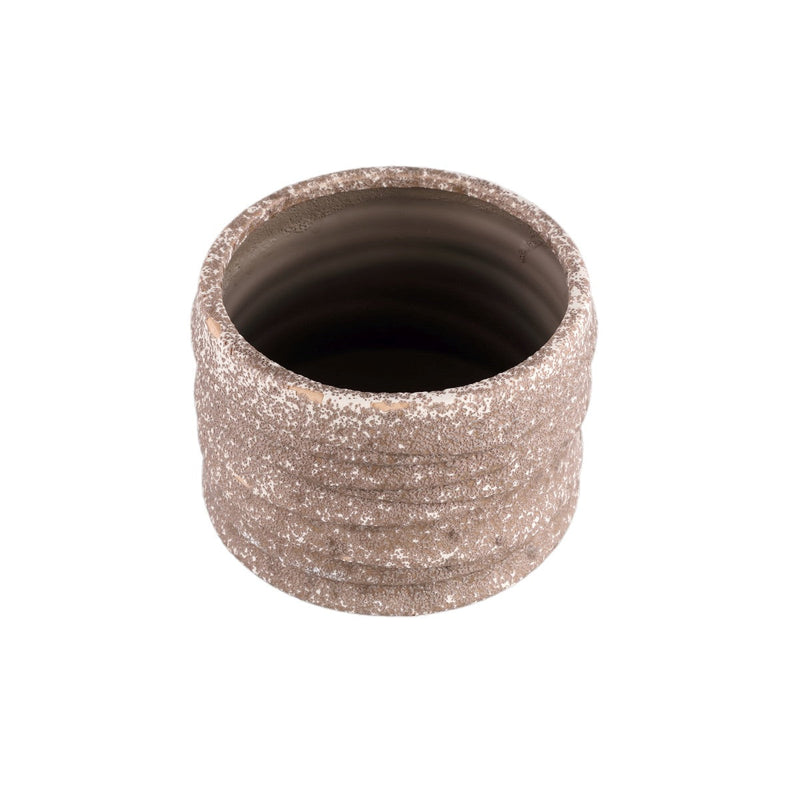 PTMD Bloempot Hindouy - 19x19x16 cm - Keramiek - Bruin