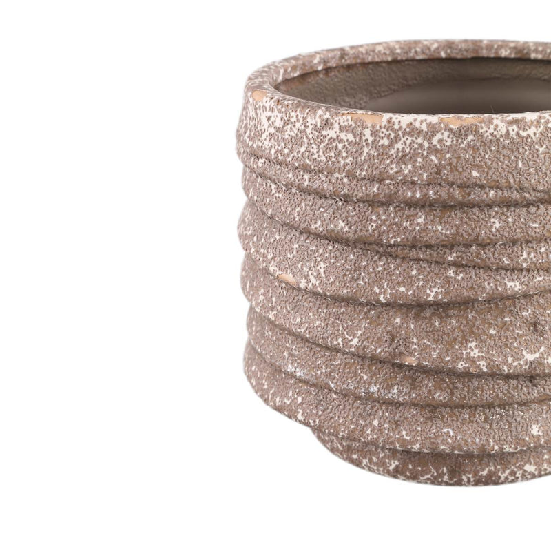 PTMD Bloempot Hindouy - 19x19x16 cm - Keramiek - Bruin