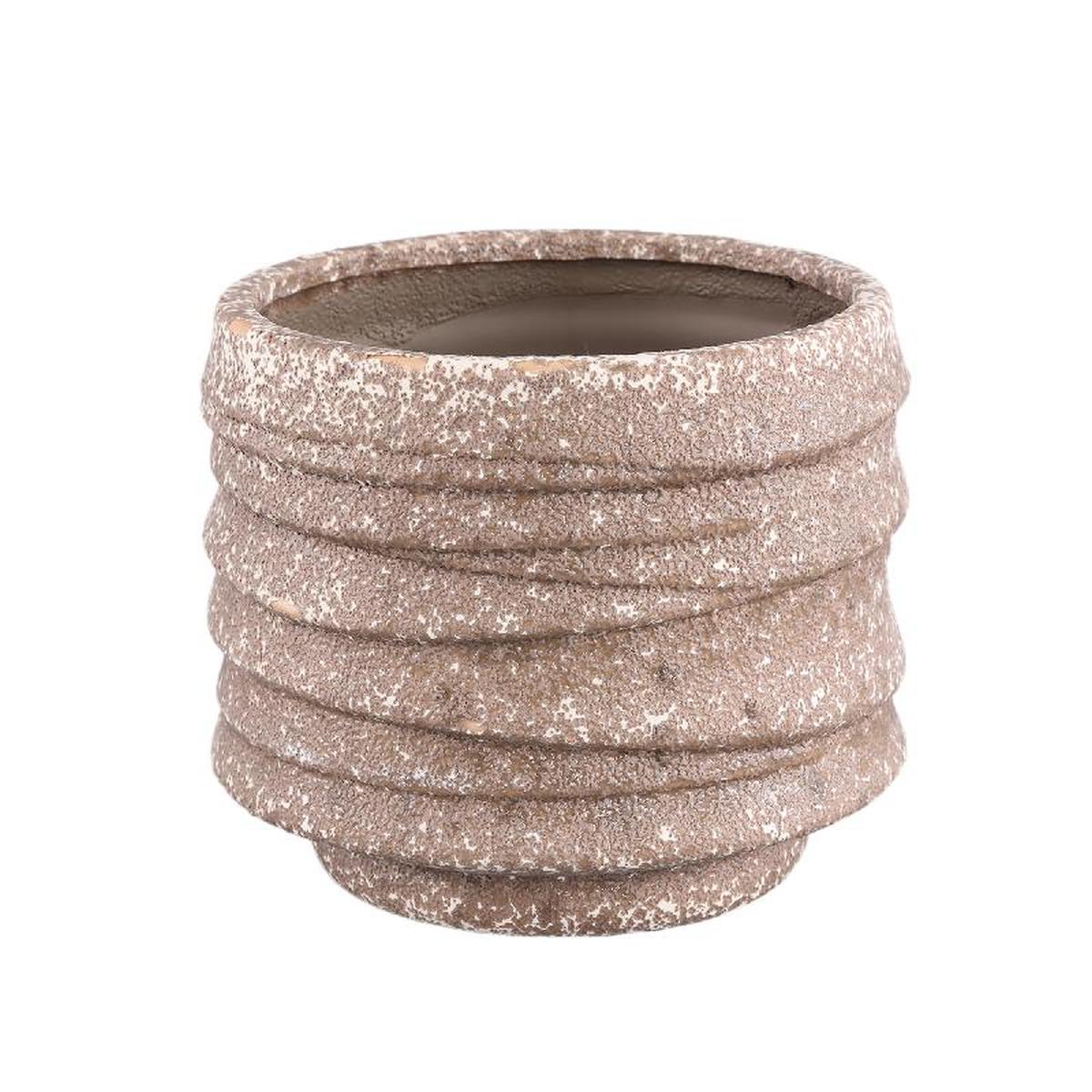 PTMD Bloempot Hindouy - 19x19x16 cm - Keramiek - Bruin