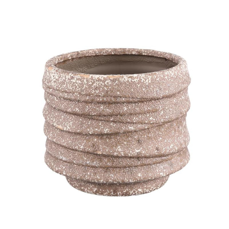 PTMD Bloempot Hindouy - 19x19x16 cm - Keramiek - Bruin