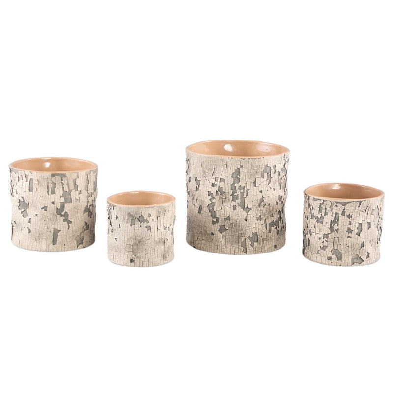 PTMD Bloempot Millay - 17x17x16 cm - Keramiek - Beige