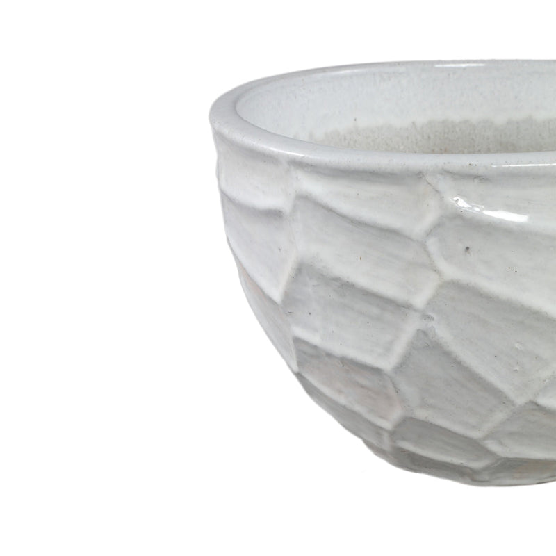 PTMD Bloempot Sharlene - 30x30x19 cm - Keramiek - Wit - Set van 3