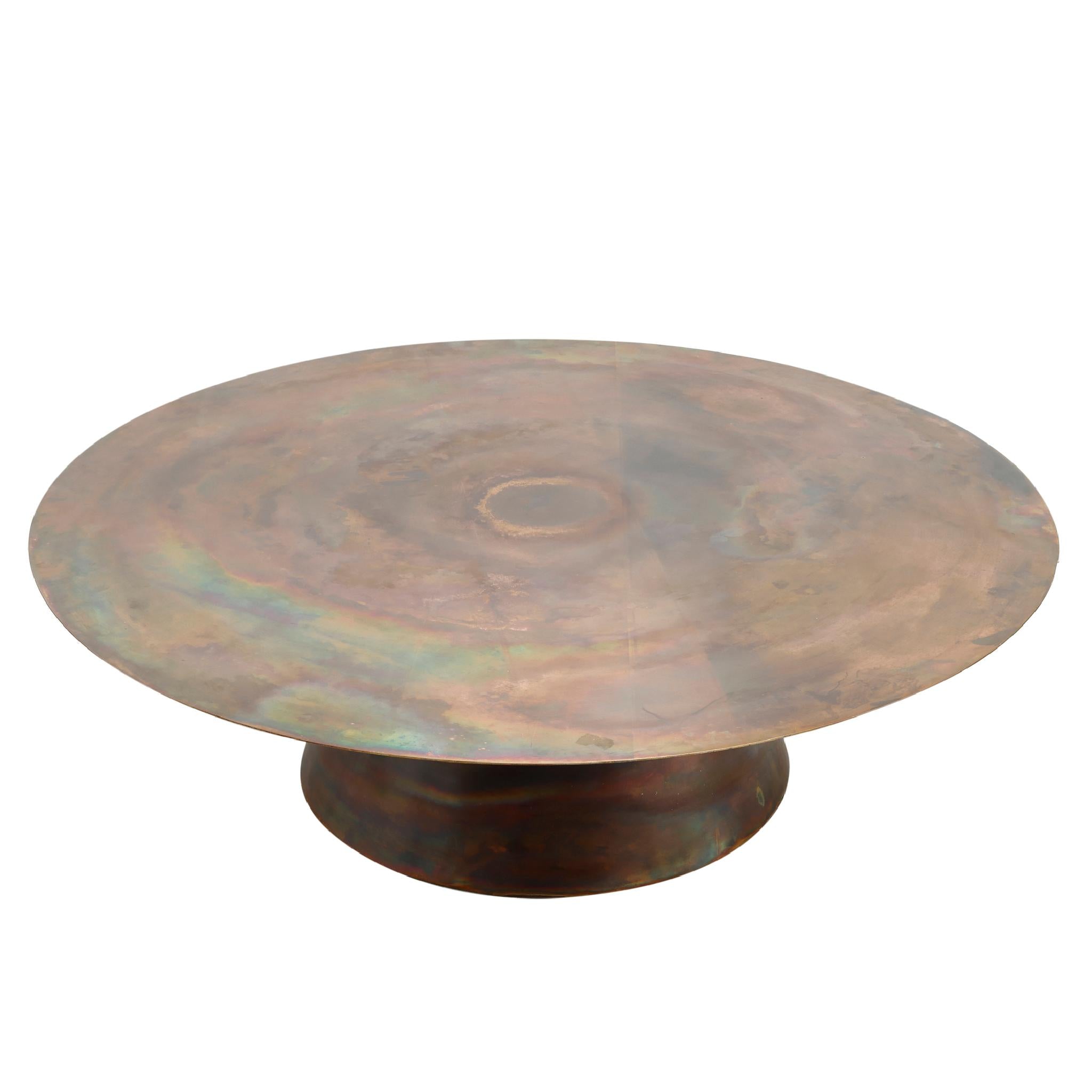 PTMD Salontafel Comprador - 120x120x35 cm - Ijzer - Koper- Set van 2