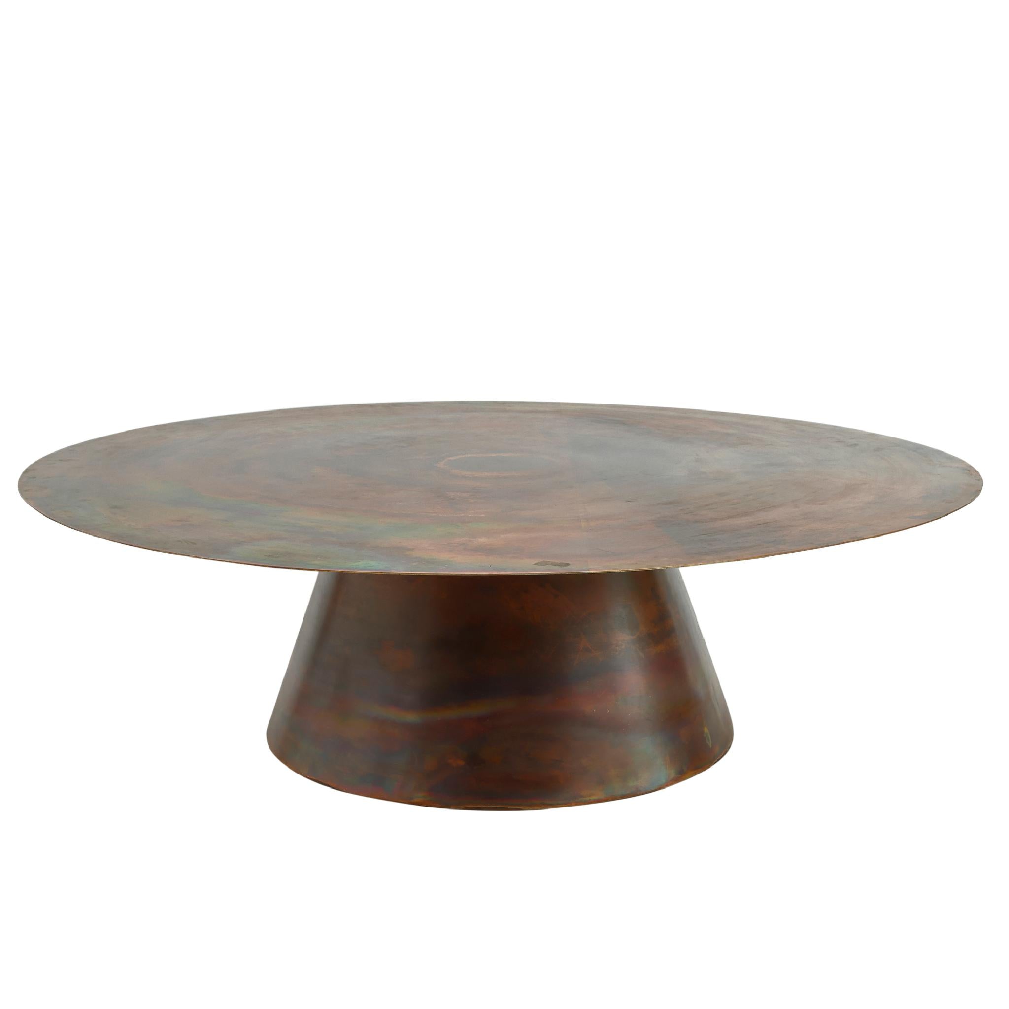 PTMD Salontafel Comprador - 120x120x35 cm - Ijzer - Koper- Set van 2