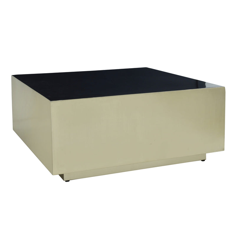 PTMD Salontafel Irvy Gold - 81x81x35 cm - Ijzer - Zwart - Set van 2
