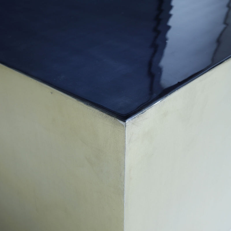 PTMD Salontafel Irvy Gold - 81x81x35 cm - Ijzer - Zwart - Set van 2