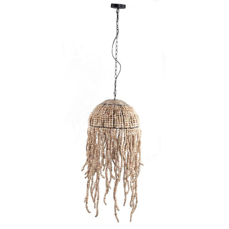 PTMD Hanglamp Doritty - 42x42x99 cm - Hout - Naturel