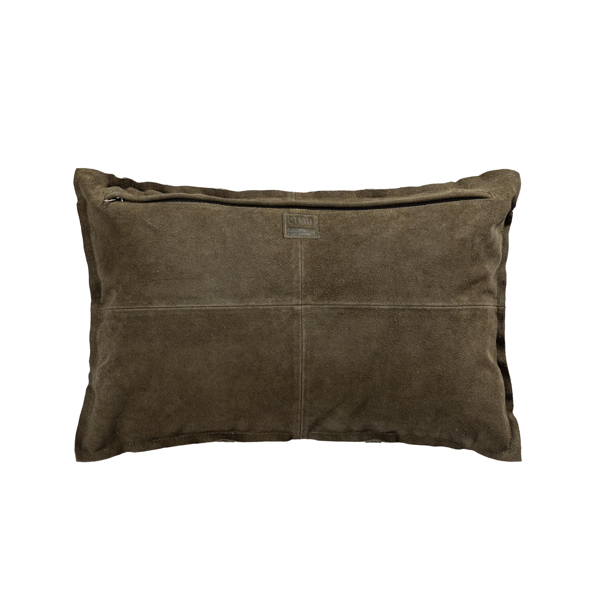 PTMD Sierkussen Cobie - 60x8x40 cm - Suede - Groen