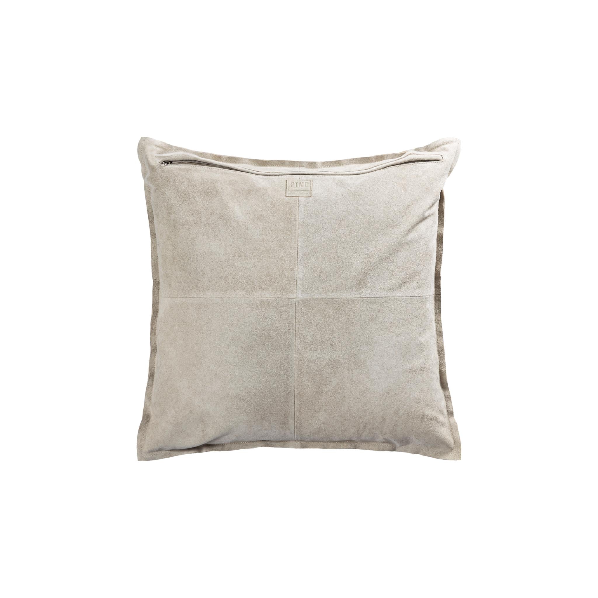 PTMD Sierkussen Cobie - 60x8x60 cm - Suede - Taupe