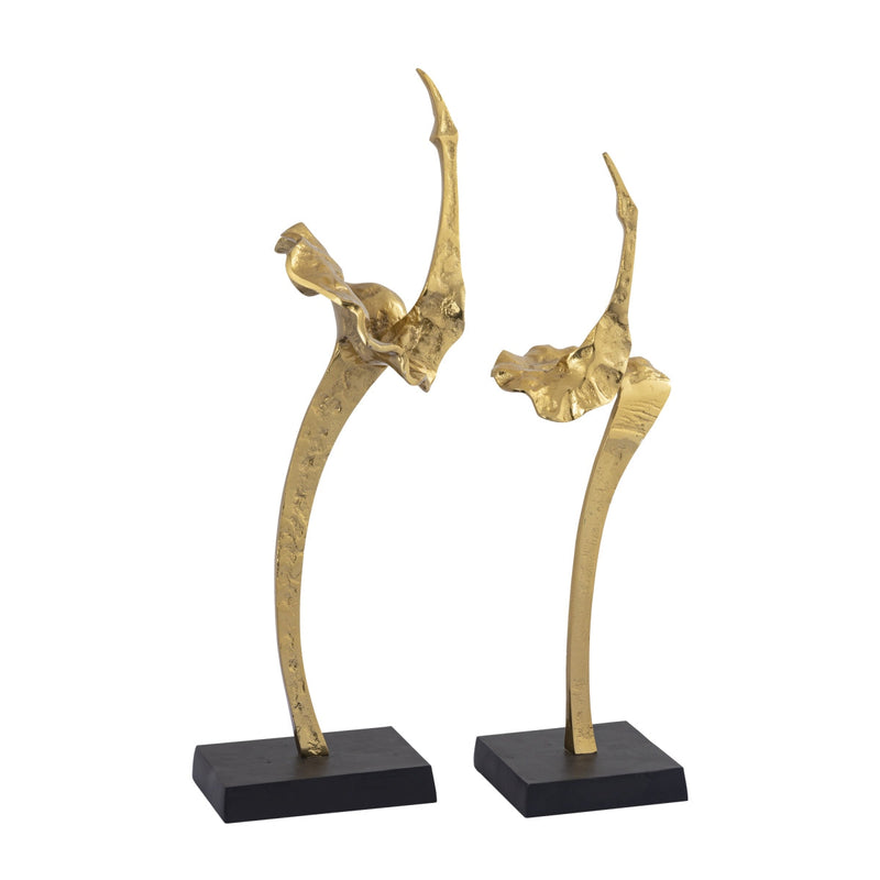 PTMD Decoratieve object Zwaan Yobie - 15x12x51 cm - Aluminium - Zwart