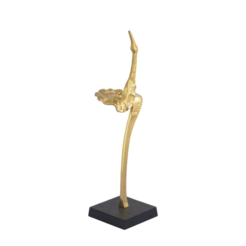 PTMD Decoratieve object Zwaan Yobie - 15x12x51 cm - Aluminium - Zwart