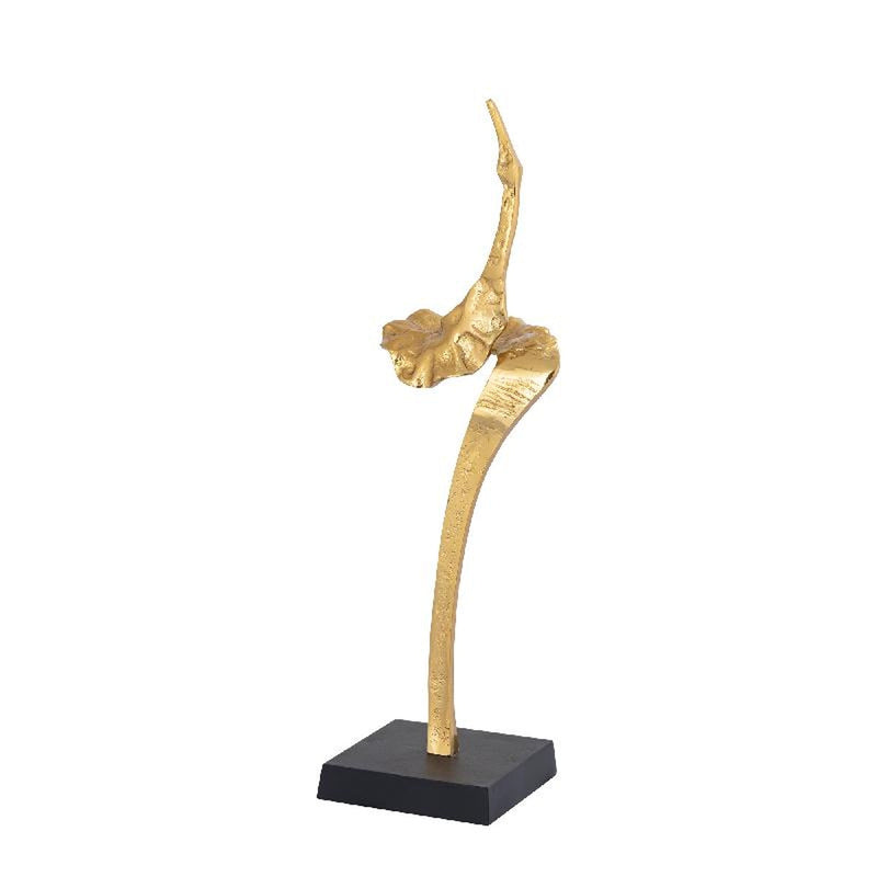 PTMD Decoratieve object Zwaan Yobie - 15x12x51 cm - Aluminium - Zwart